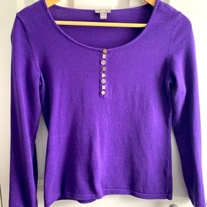 J Jill women’s purple cotton boat neck sweater